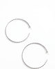 Rectangle Step Pattern Hoops in Silver - thumbnail