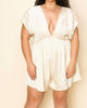 Deep Plunge Romper Plus in Ivory - thumbnail