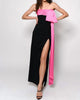 Serina Gown In Black/Pink - thumbnail