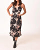 Floral Midi Dress In Black And Blush - thumbnail