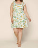 Curvy Lemon Print Dress In White And Yellow - thumbnail