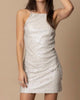 Sleeveless Sequin Mini Dress in Off White - thumbnail