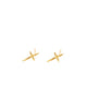 Droplet Cross Studs in Gold - thumbnail