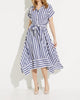 Striped Shirt Dress In Blue/White - thumbnail