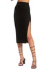 Side Slit Skirt in Black - thumbnail