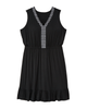 Fontana Sleeveless Knit Embroidered Neckline Dress - thumbnail