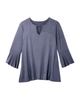 Gemma 3/4 Bell Sleeve Top With Key Hole - thumbnail
