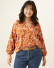 Abigail Button-Front Peasant Blouse - thumbnail