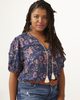 Barbara Printed Peasant Top - thumbnail