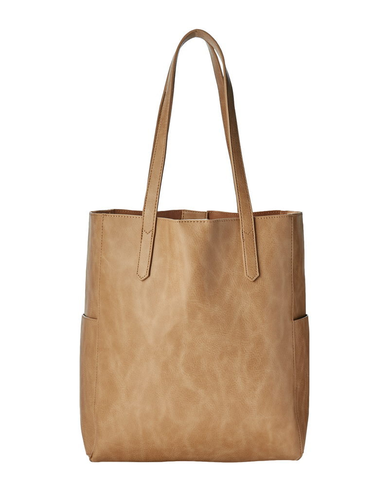 Zerona Vegan Leather Everyday Tote Bag | Tan