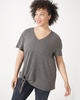 Deborah Side Tie Waffle Knit Top - thumbnail