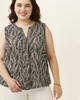 Oshay Hi-Low Botanical Print Sleeveless Top - thumbnail
