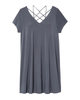 Astor Short Sleeve Lattice Back Swing Dress - thumbnail
