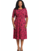 Fiona Three-Quarter Sleeve Midi Dress - thumbnail