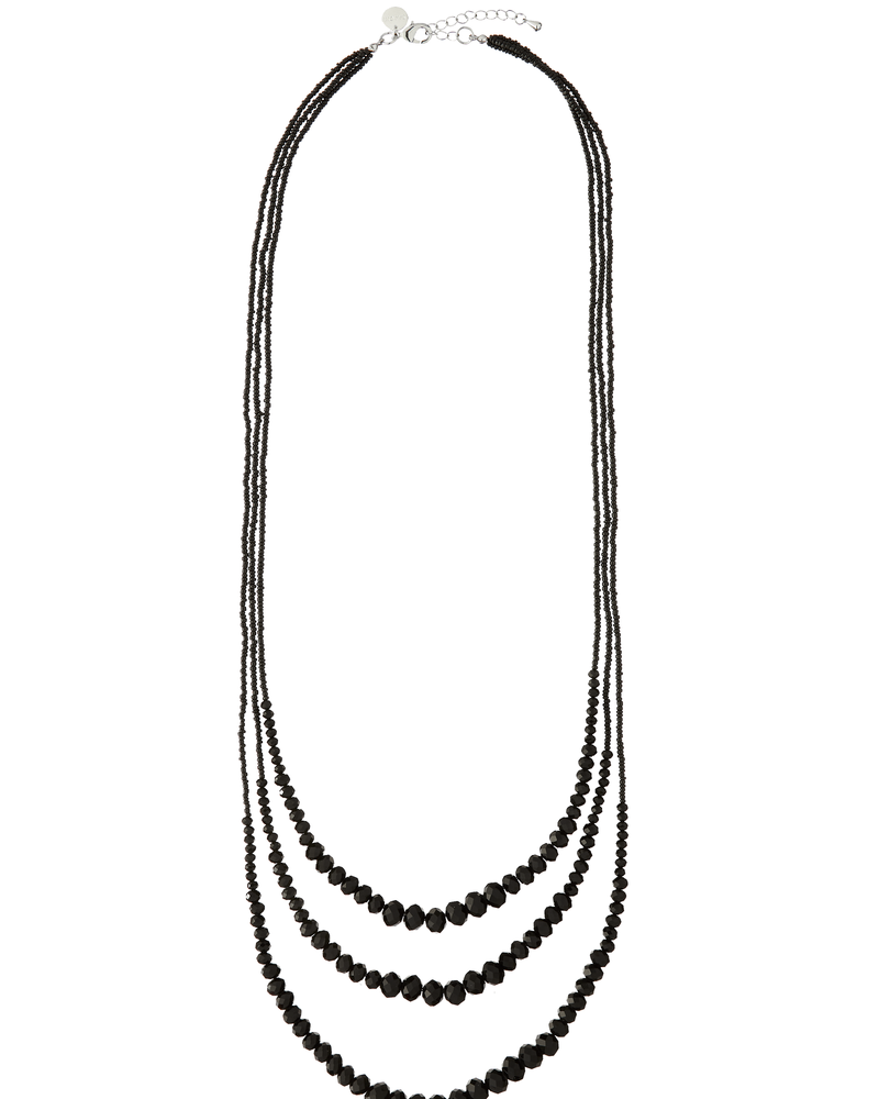 Kayla Crystal Necklace | Silver / Black