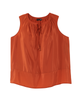 Ava Sleeveless Shirred Split Neck Tank - thumbnail