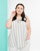 Carrie Sleeveless Striped Shell - thumbnail