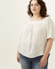 Zoey Crochet-Neck Peasant Top - thumbnail