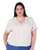 Halle V-Neck Henley Tee - thumbnail