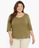 Carrie Ribbed V-Neck Tee - thumbnail