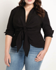 Priscilla Tie Front Collared Blouse - thumbnail