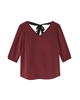 Arelis 3/4 Blouson Sleeve Blouse with Tie Back - thumbnail