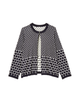 Lexi Long Sleeve Jacquard Cardigan with One Button - thumbnail