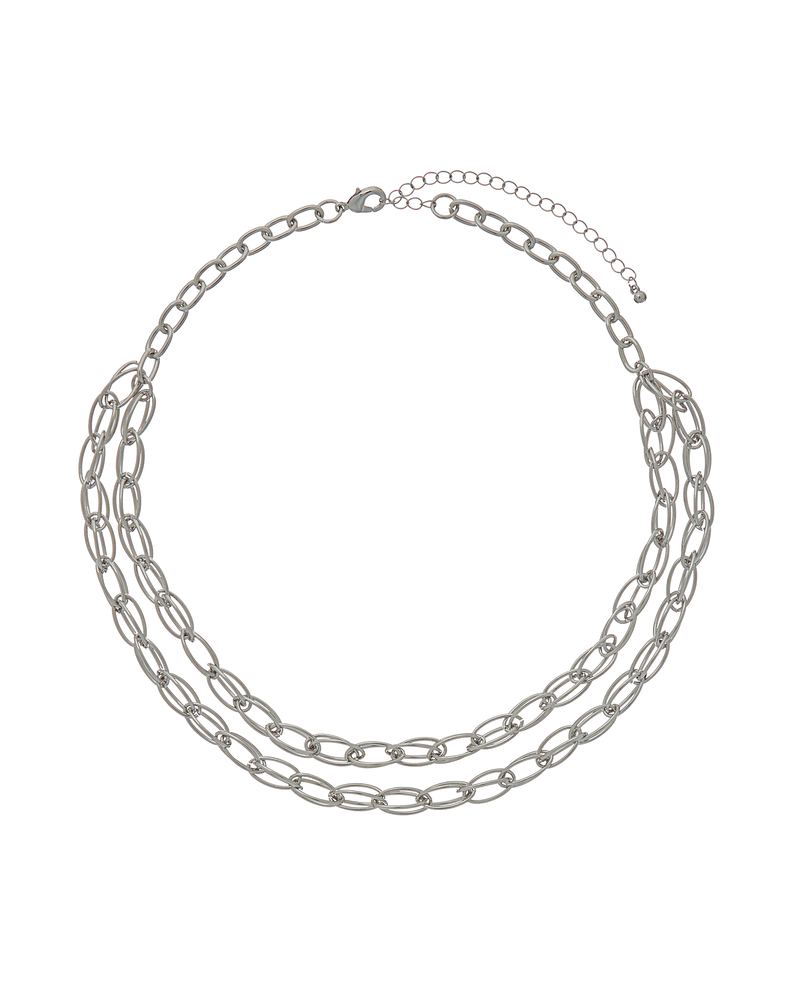 Ella Layer Chain Link Necklace | Silver