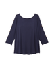 Ione 3/4 Sleeve Button Sleeve Tee - thumbnail