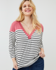 Eve Three-Quarter-Sleeve Striped Tee - thumbnail