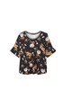Nina Pleat Back 3/4 Sleeve Top - thumbnail
