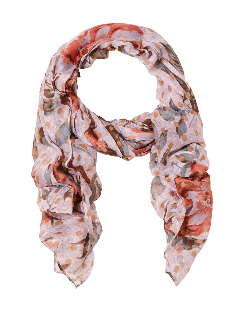 Colette Scarf | Ivory / Coral