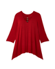 Christine 3/4 Sleeve V-Neck Hardware Sharkbite Top - thumbnail
