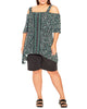Naylei Mixed Print Cold Shoulder Tunic - thumbnail