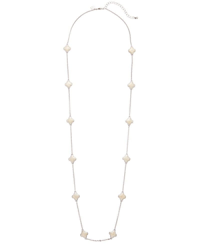 Kleo Necklace | Silver / White