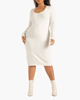 Brandy Scoopneck Sweater Dress with Chain Detail - thumbnail