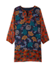 Santa Clarita 3/4 Sleeve Print Mixed Split Neck Dress - thumbnail