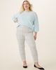 Elle Straight-Leg Plaid Ponte Pants - thumbnail