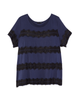 Ruth Short Sleeve Lace Trim Top - thumbnail