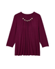 Molly 3/4 Sleeve Pearl Detail Knit Tee - thumbnail