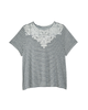 Misty Short Sleeve Lace Neck Top - thumbnail