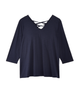 Isolde 3/4 Sleeve Lace Up Back Tee - thumbnail