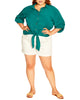 Sutton Tropical Tie Front Top - thumbnail