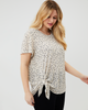 Veronica Printed Side-Tie Tee - thumbnail