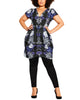 Opal Dark Floral Zip Front Tunic - thumbnail