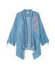 Kyla Ruched Sleeve Embroidered Kimono - thumbnail
