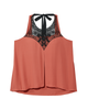 Blair Lace Detail Woven Tank With Tie Back - thumbnail