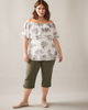 Miranda Off-The-Shoulder Blouse White/Pink - thumbnail