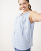Penny Sleeveless Printed Pintucked Top - thumbnail