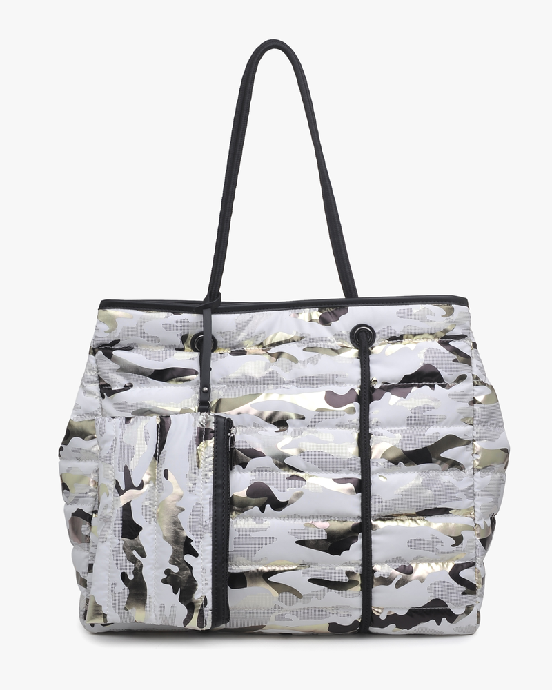 Zaniyah Tote Bag | Gold / White